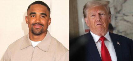 Jalen Hurts, Donald Trump photo collage