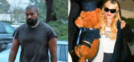 Photo collage of Kanye West and Madonna.