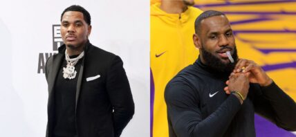 Photo collage of LeBron James and Kevin Gates.