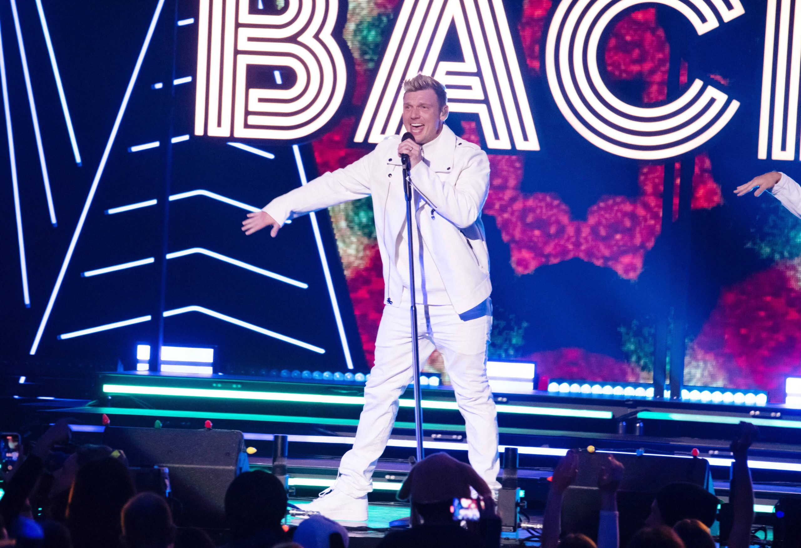 Nick Carter performing at iHeartRadio z100's Jingle Ball 2022 