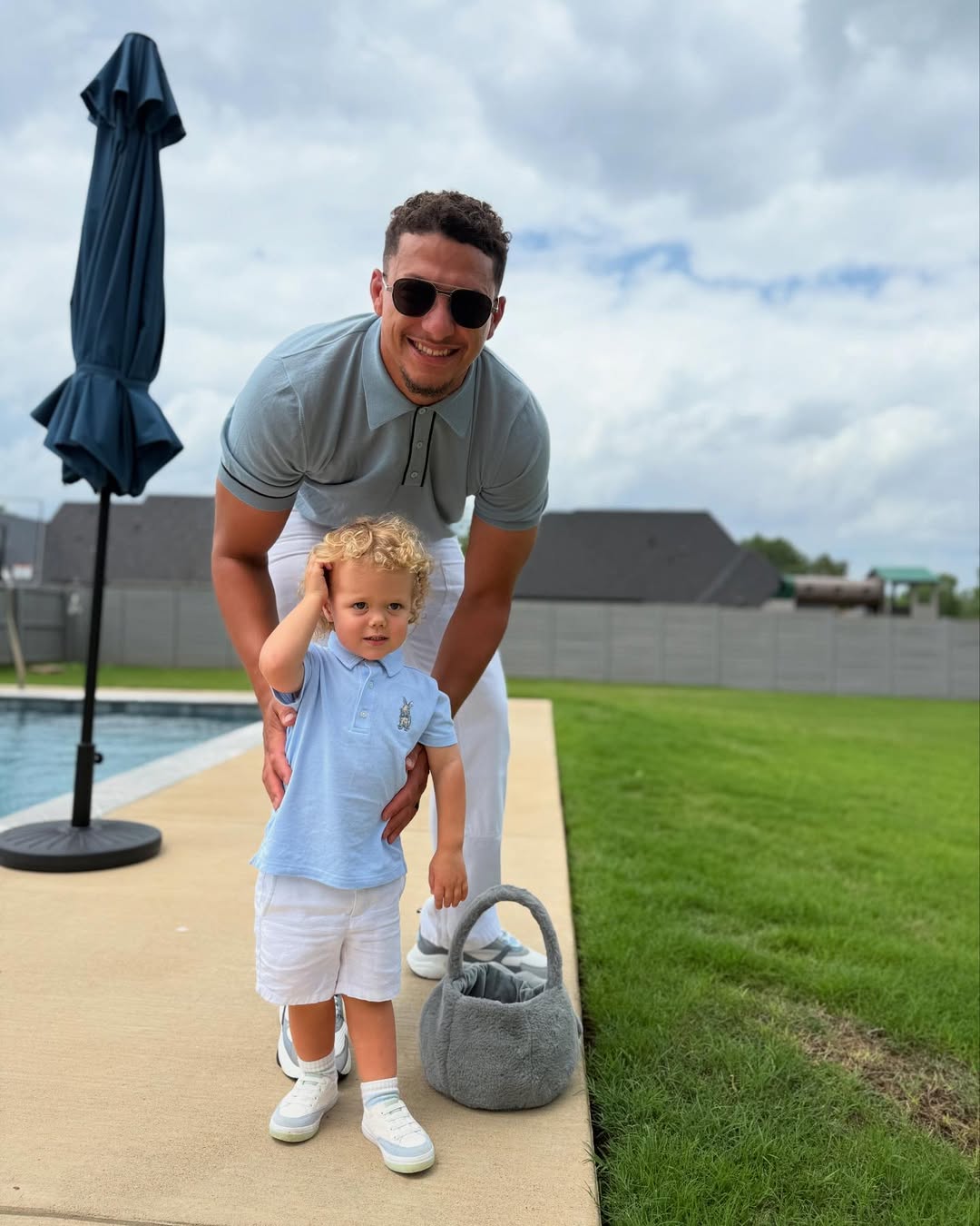Patrick Mahomes and son on Easter