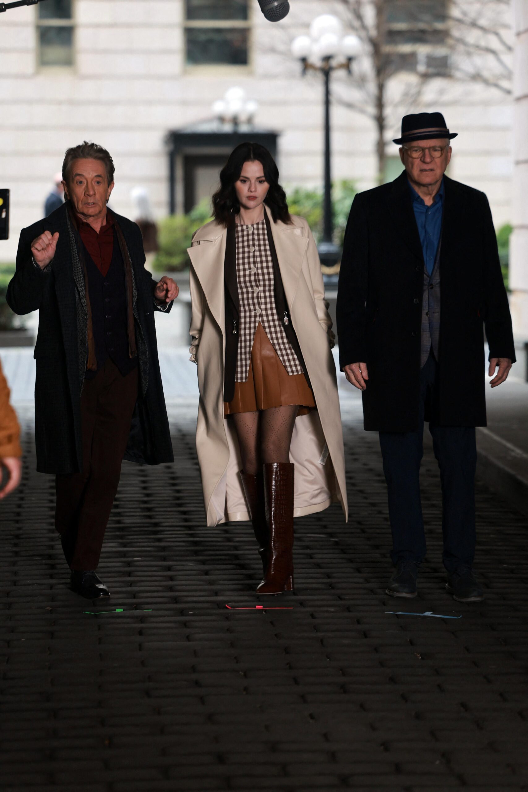 Selena Gomez, Steve Martin And Martin Short on the set of 'Only Murders In The Building'