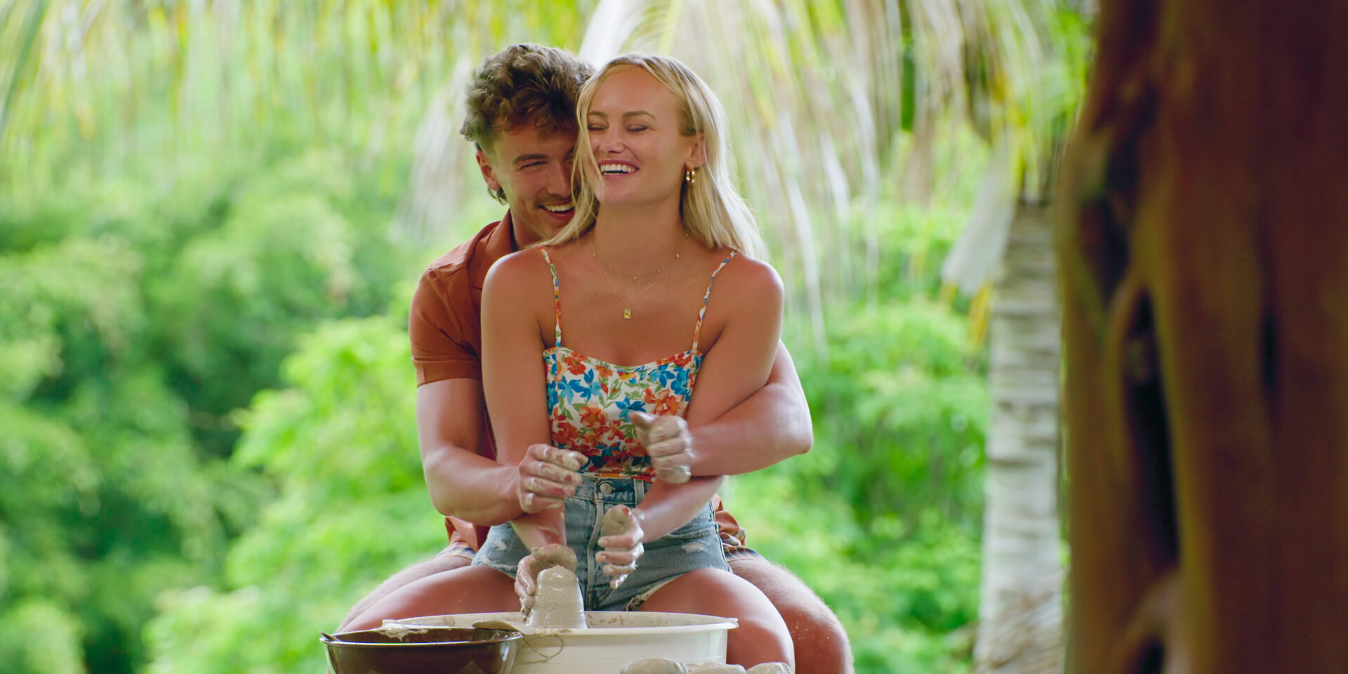 Danny and Ashley on a clay pottery date