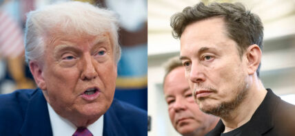 A photo collage of Donald Trump and Elon Musk