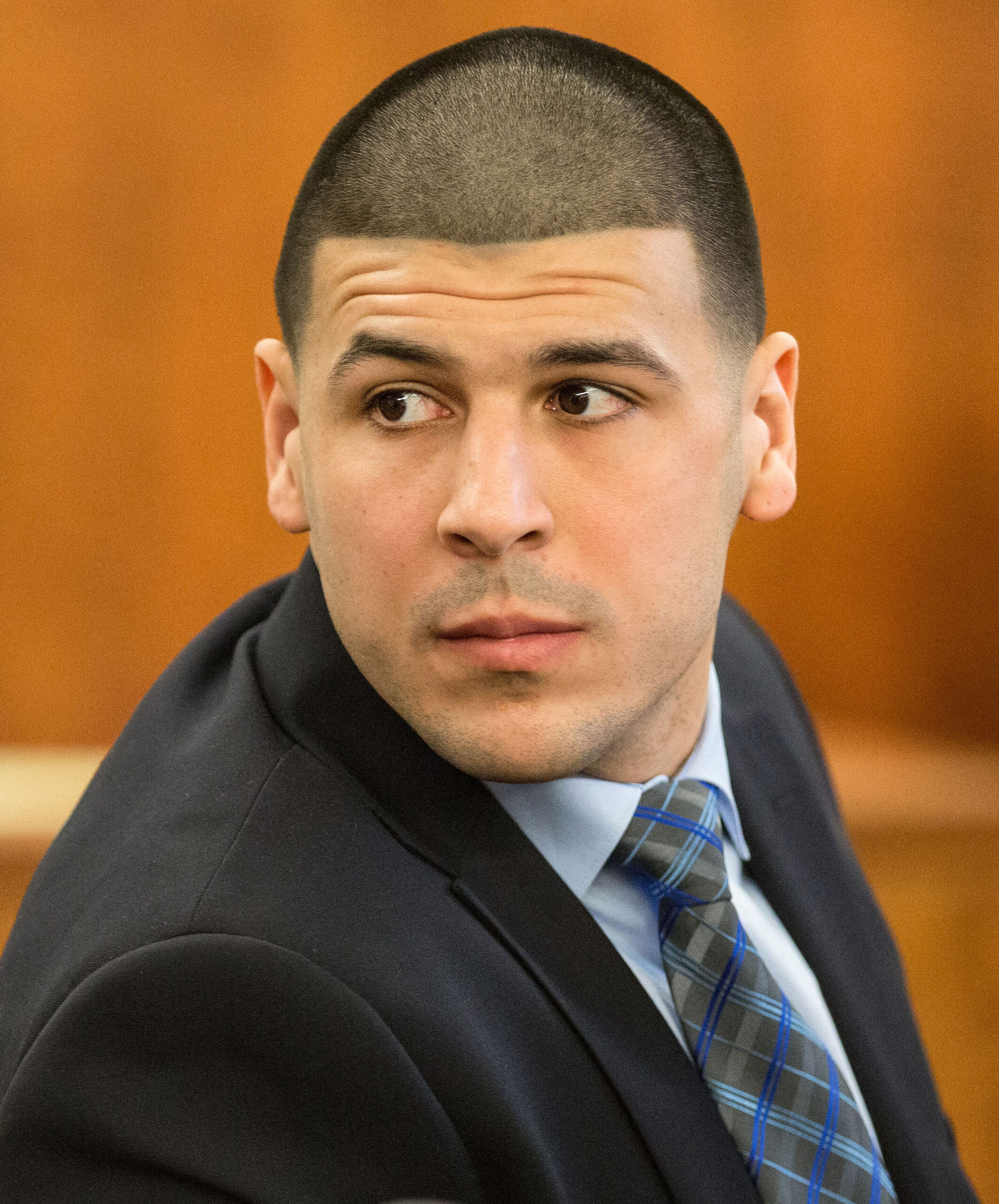 Aaron Hernandez in court. 