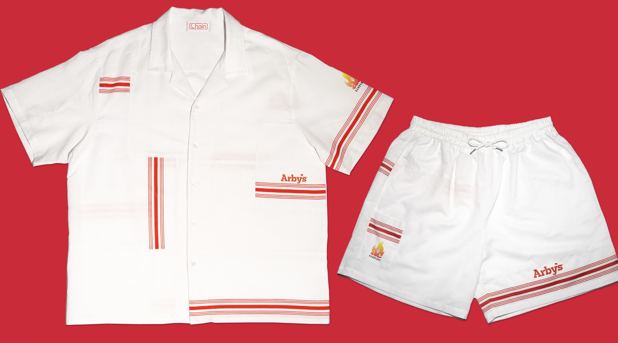 Arby's napkin shirt and shorts