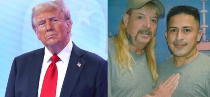 Donald Trump, Joe Exotic and Jorge Flores photo collage