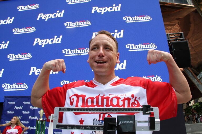 Joey Chestnut at Nathan's hot dog contest