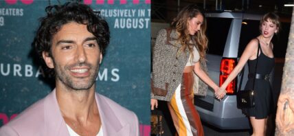 Justin Baldoni, Blake Lively, Taylor Swift photo collage