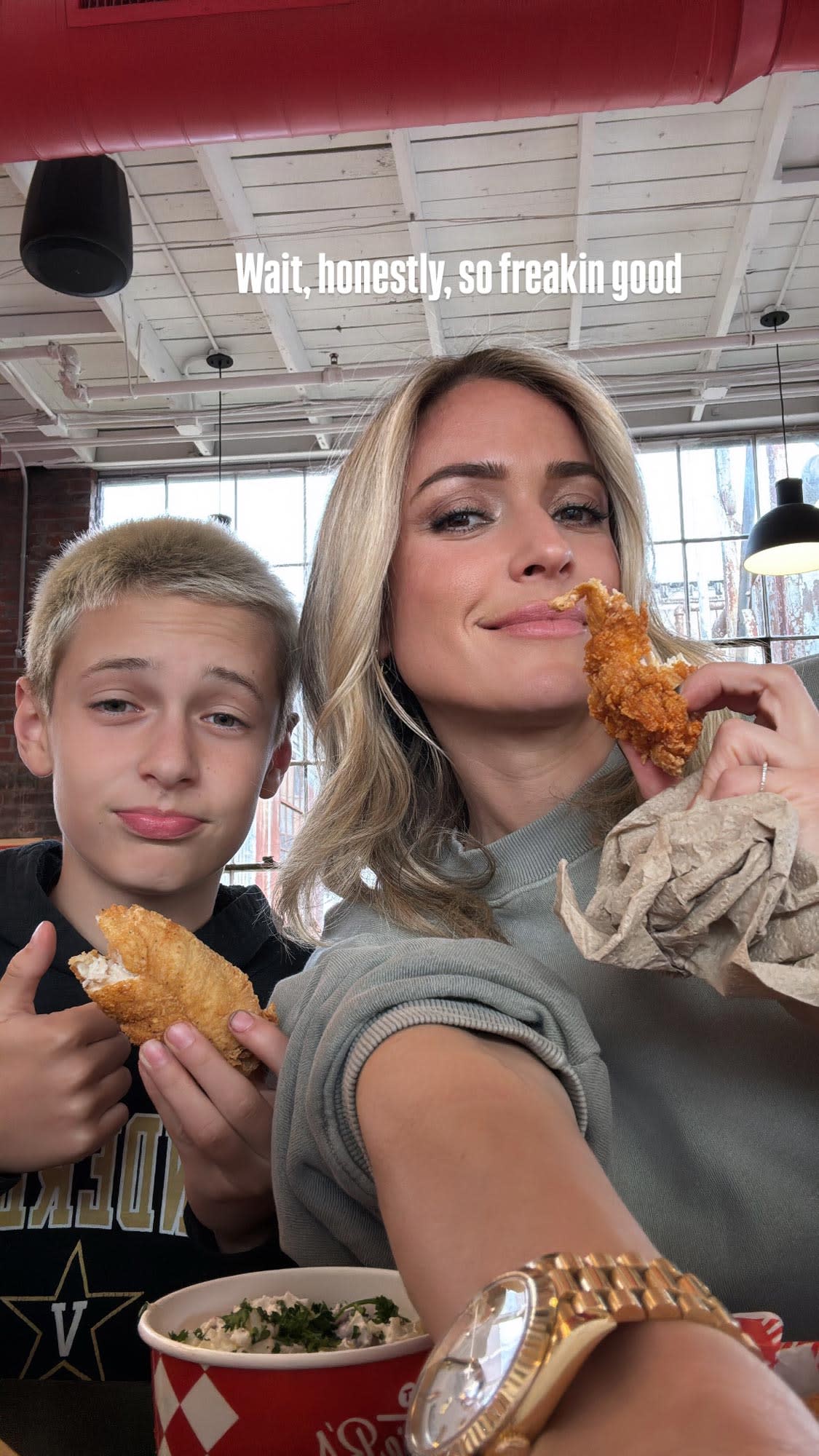Kristin Cavallari and son at dinner date
