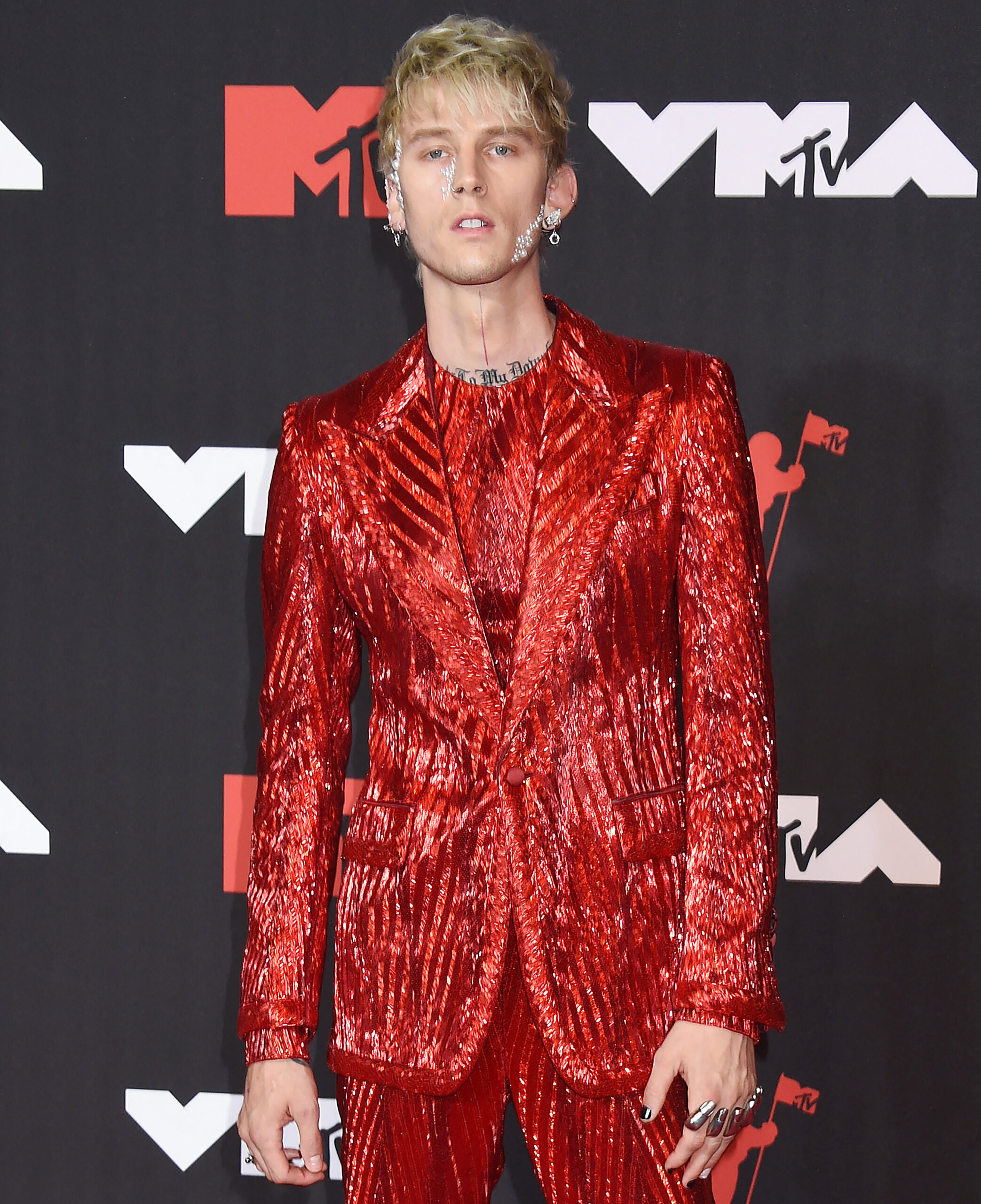 Machine Gun Kelly at 2021 MTV VMAs at the Barclays Center Brooklyn in New York City