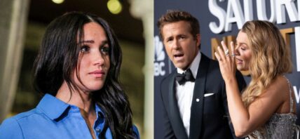 Meghan Markle, Ryan Reynolds and Blake Lively photo collage