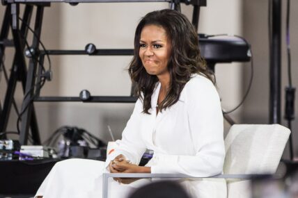 Michelle Obama celebrating launch of new book.