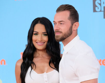 Nikki Garcia and Artem Chigvintsev at 2019 Nickelodeon Kids' Choice Sports Awards