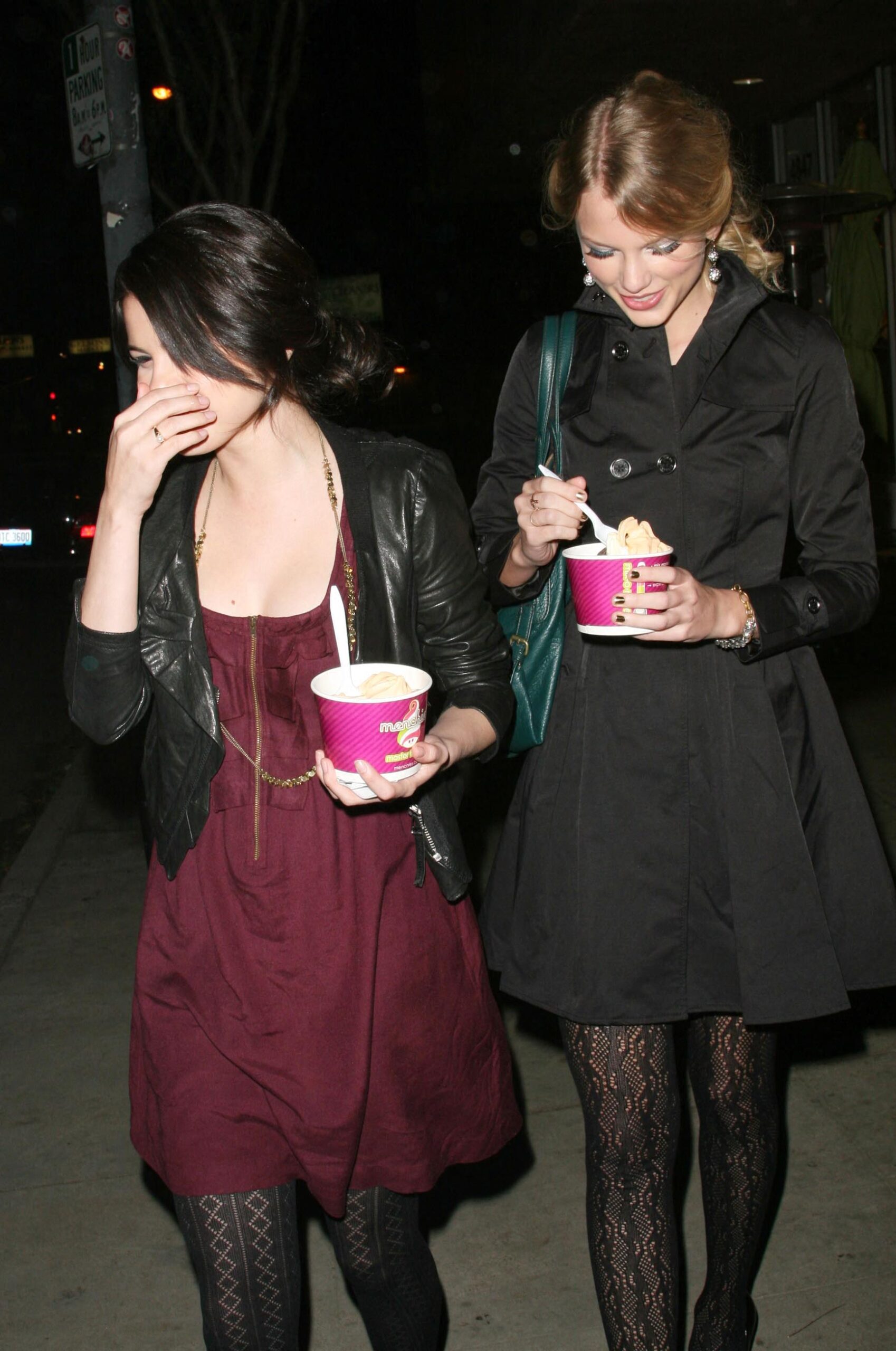 Taylor Swift and Selena Gomez eating ice cream