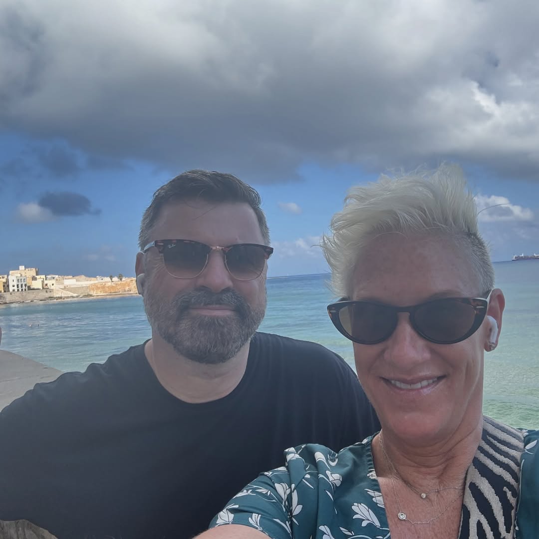 Anne Burrell and her husband