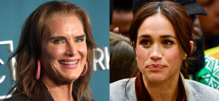 A photo collage of Brooke Shields and Meghan Markle