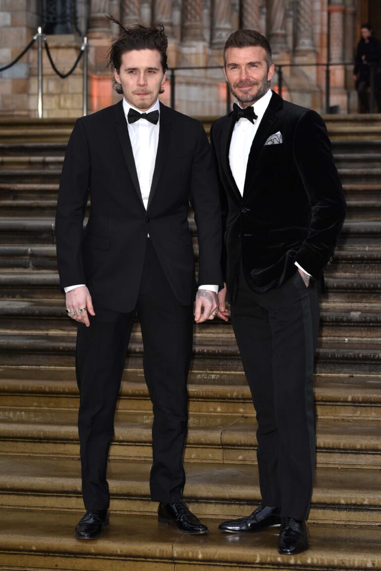 Brooklyn Beckham and David Beckham at 'Our Planet' global film premiere