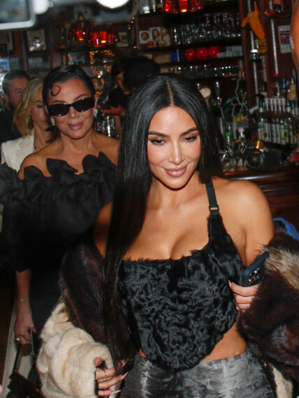 Kim Kardashian Kris Jenner arriving at Ferdi restaurant in Paris