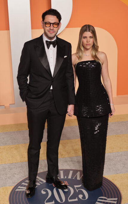 Sofia Richie and Elliot Grainge attend the 2025 Vanity Fair Oscar Party