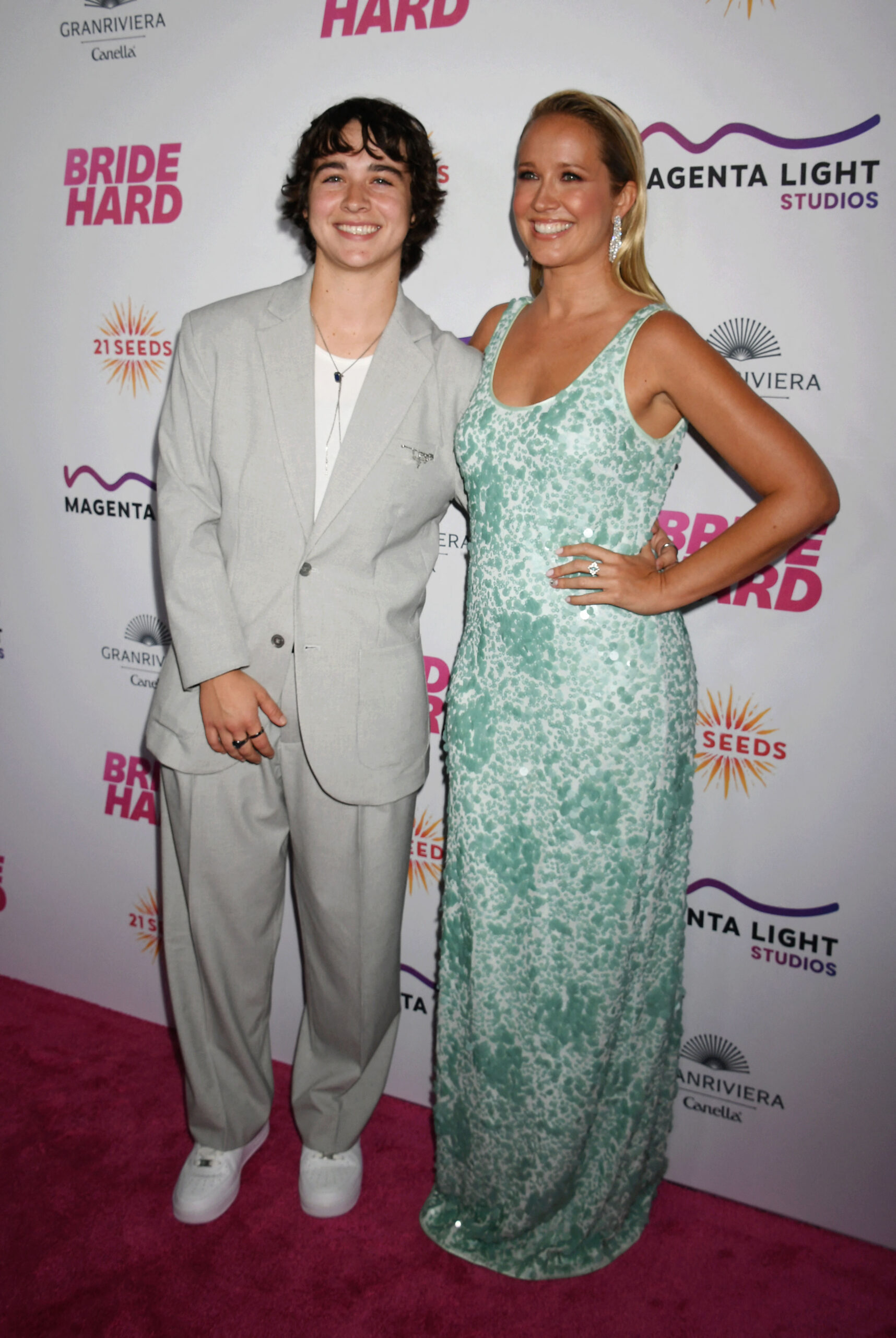 Anna Camp and girlfriend at Los Angeles Premiere of "Bride Hard" 