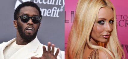 Photo collage of Diddy and Aubrey O'Day.
