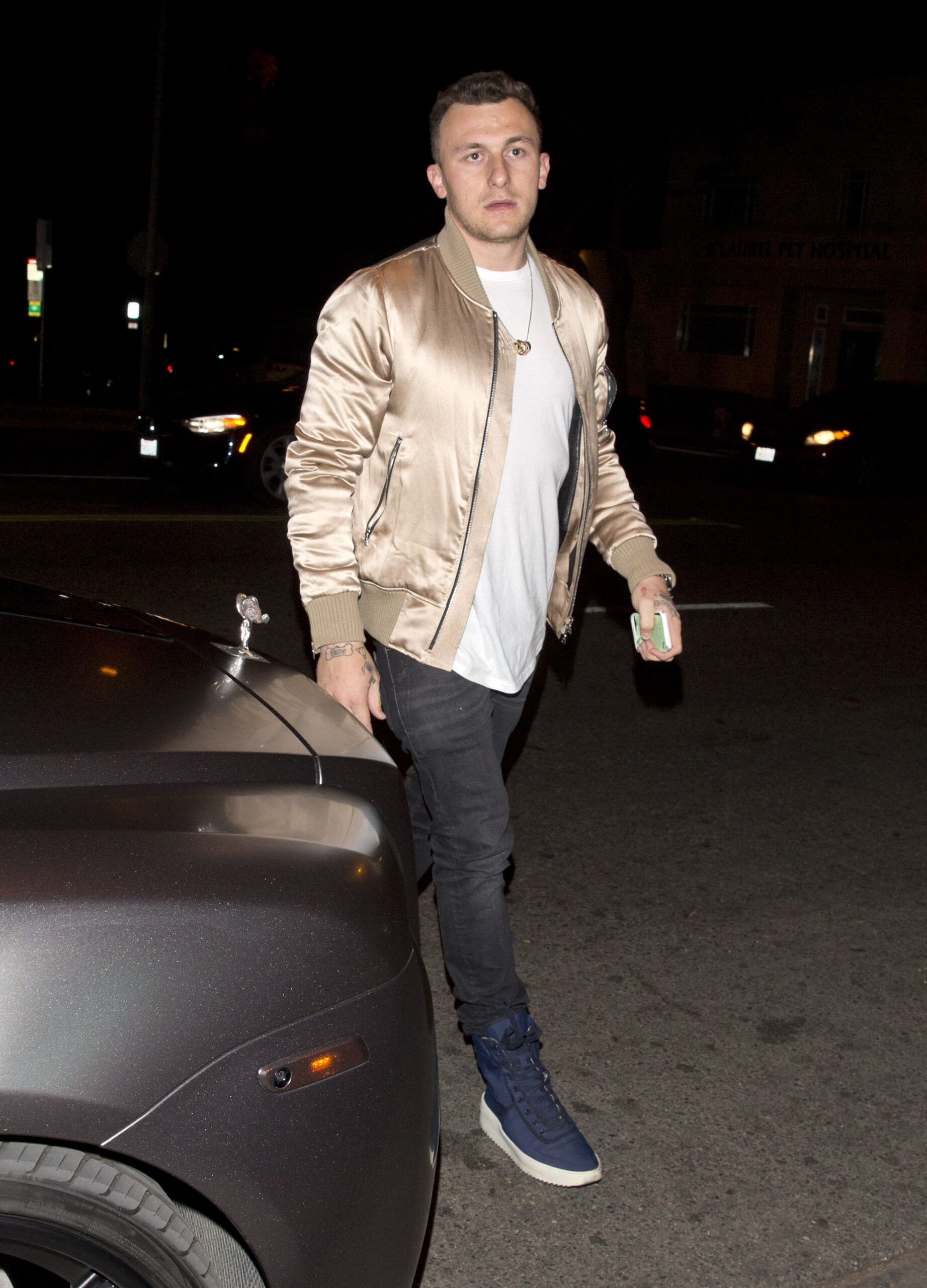 Johnny Manziel and his stunning fiancee Bre Tiesi were seen arriving at 'Delilah' Night Club in West Hollywood, CA.