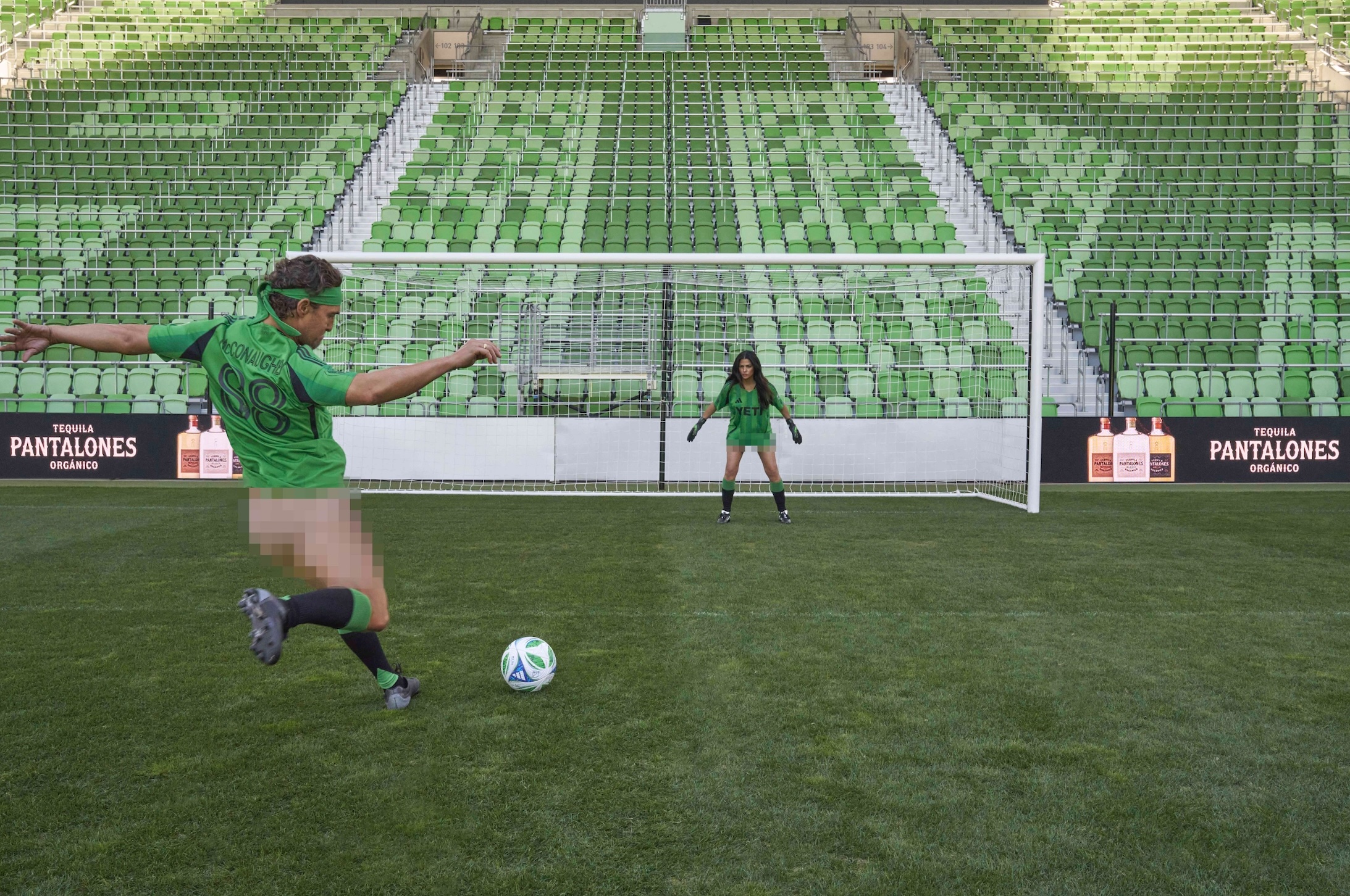 Matthew And Camila McConaughey on the soccer field