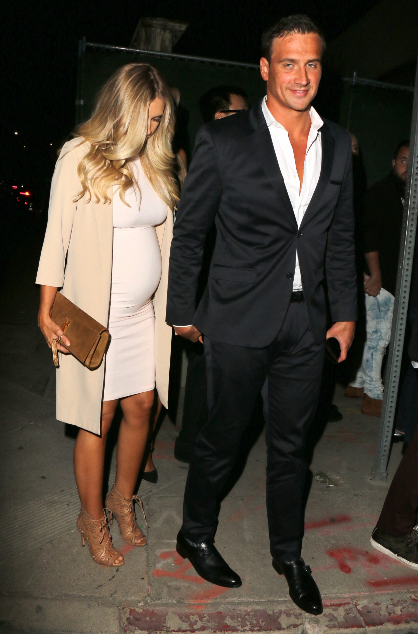 Ryan Lochte and Fiancée Kayla Rae Reid seen arriving at the Dream Hotel party for the Opening of TAO in Hollywood.
