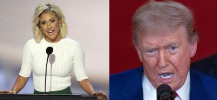 Photo collage of Donald Trump and Savannah Chrisley.