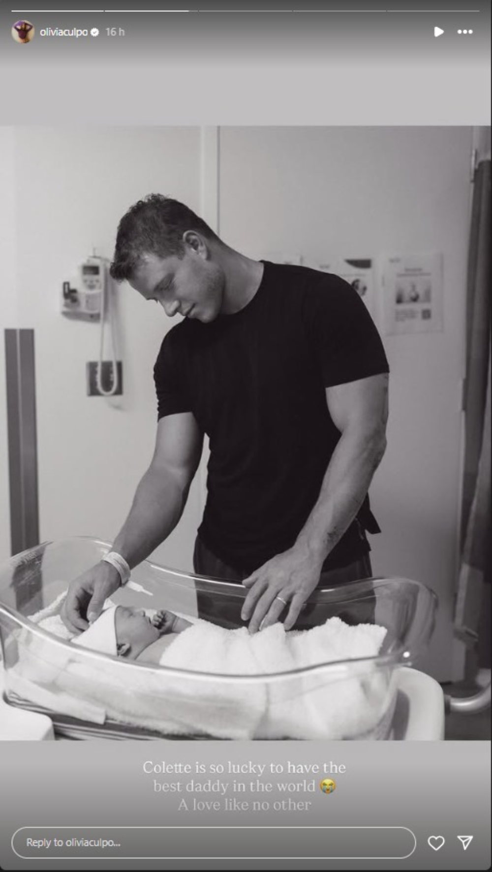 Christian McCaffery with newborn daughter