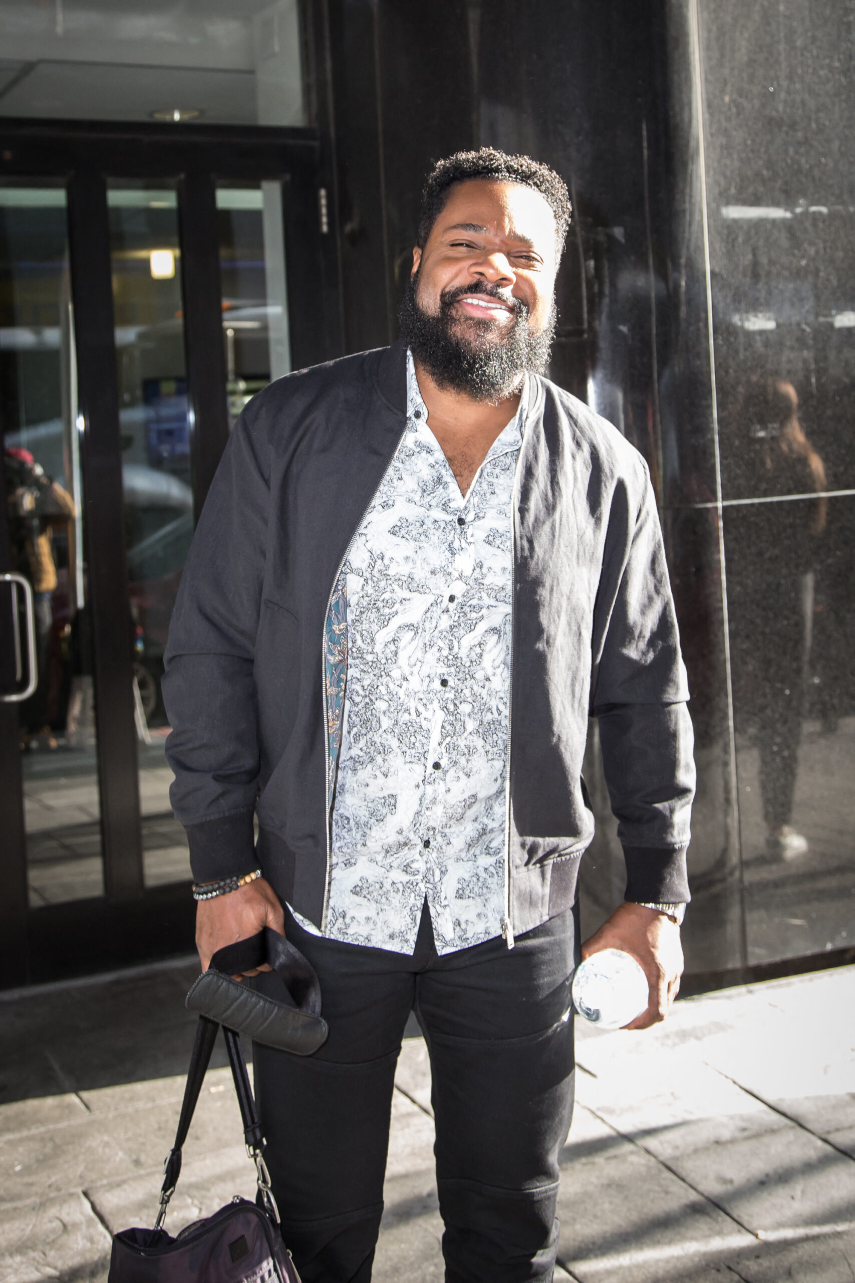 Malcolm-Jamal Warner is seen leaving the Good Day New York