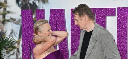 Pamela Anderson and Liam Neeson at UK Premiere of The Naked Gun,