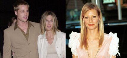 Brad Pitt, Jennifer Aniston and Gwyneth Paltrow photo collage