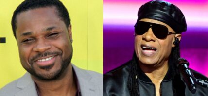 Malcolm-Jamal Warner (left) Stevie Wonder (right)