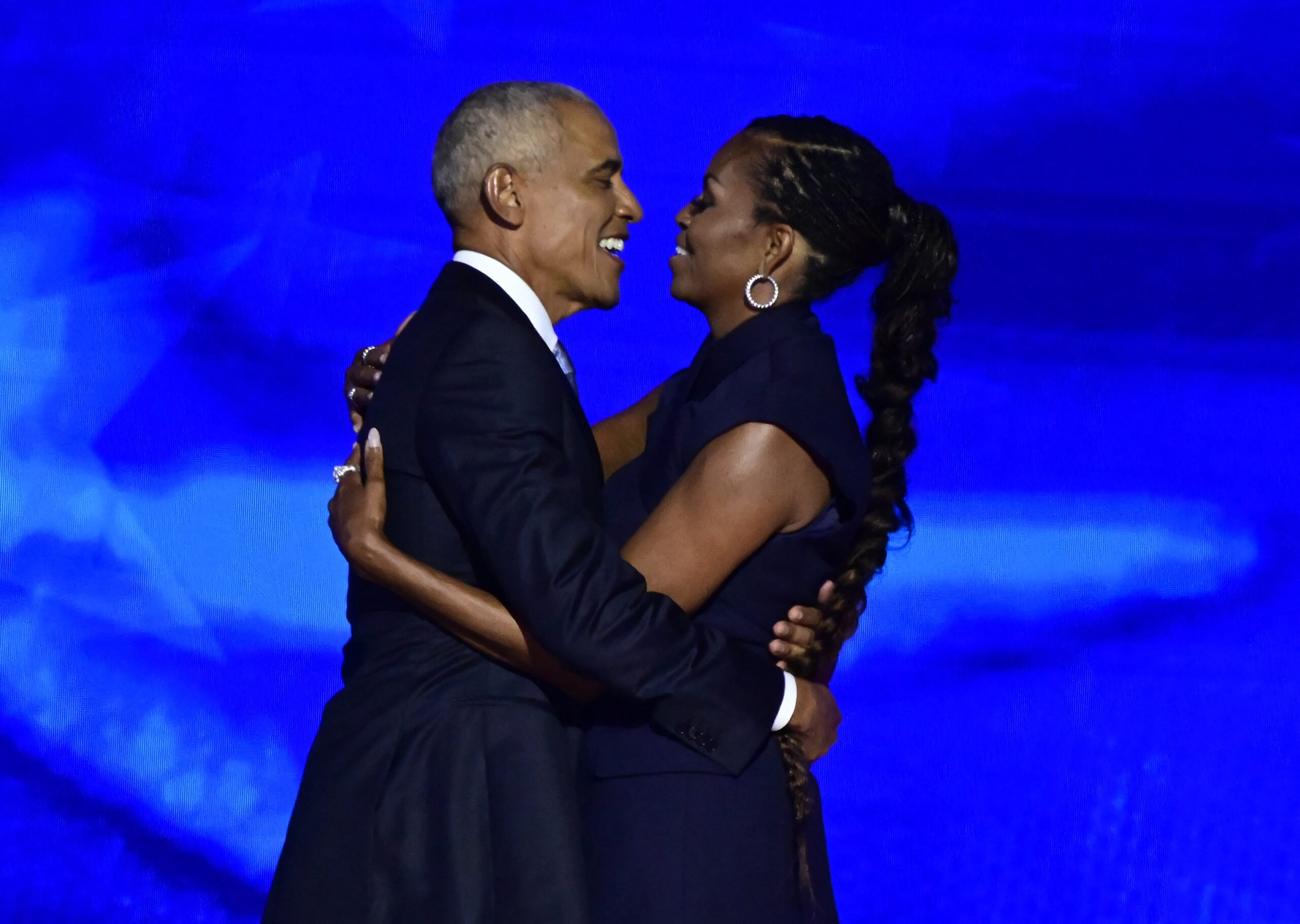 Michele Obama and Barack Obama at the 2024 Democratic National Convention