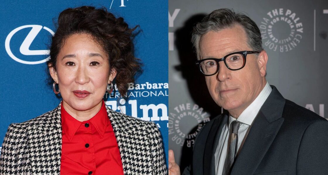 Sandra Oh, Stephen Colbert photo collage