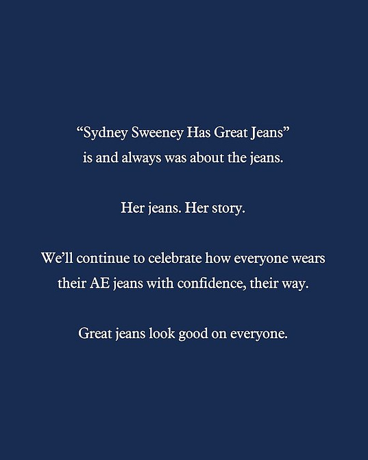 American Eagle defends Sydney Sweeney