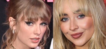 Taylor Swift and Sabrina Carpenter collage