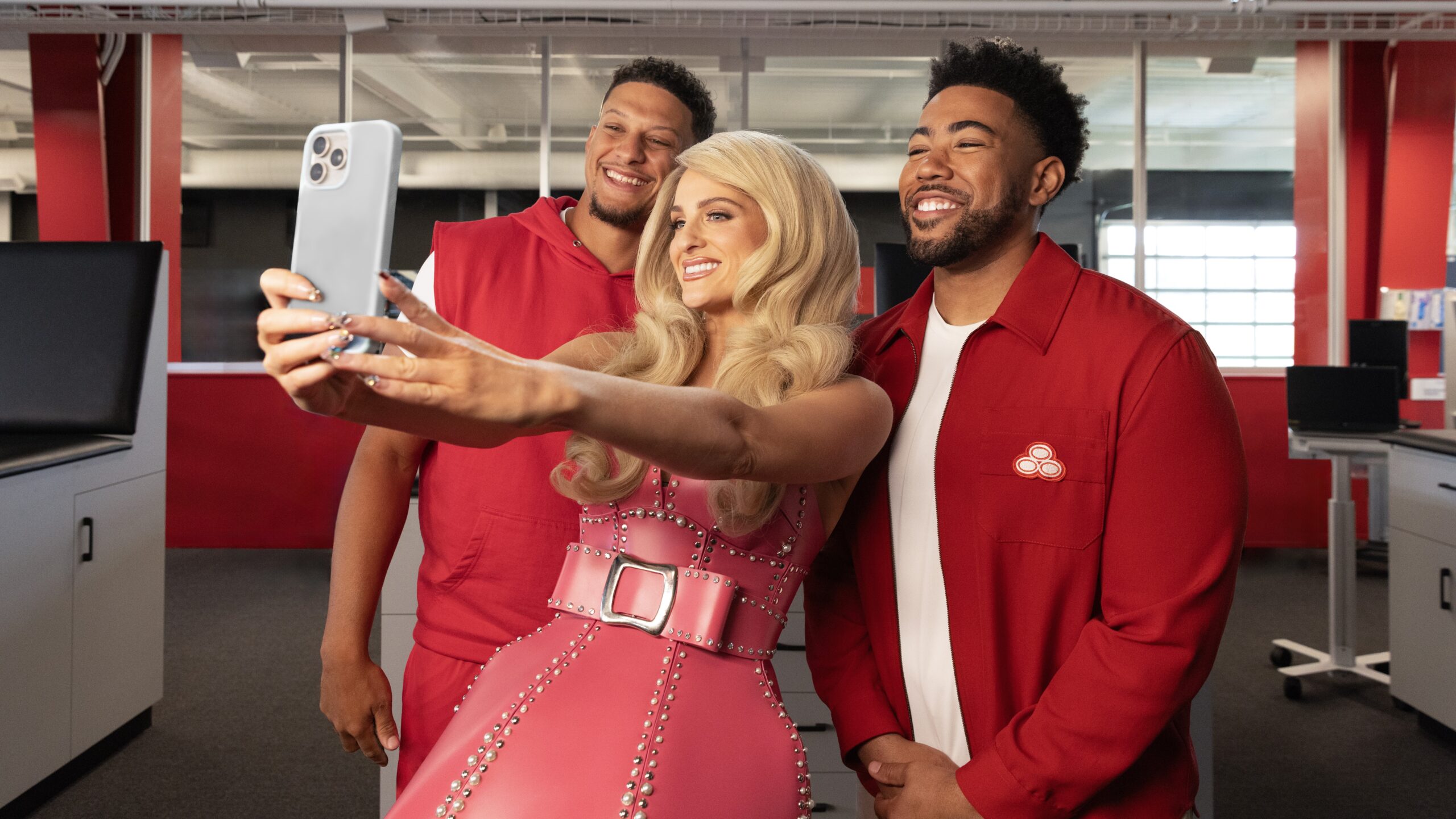 Meghan Trainor, patrick mahomes, and jake from state farm 