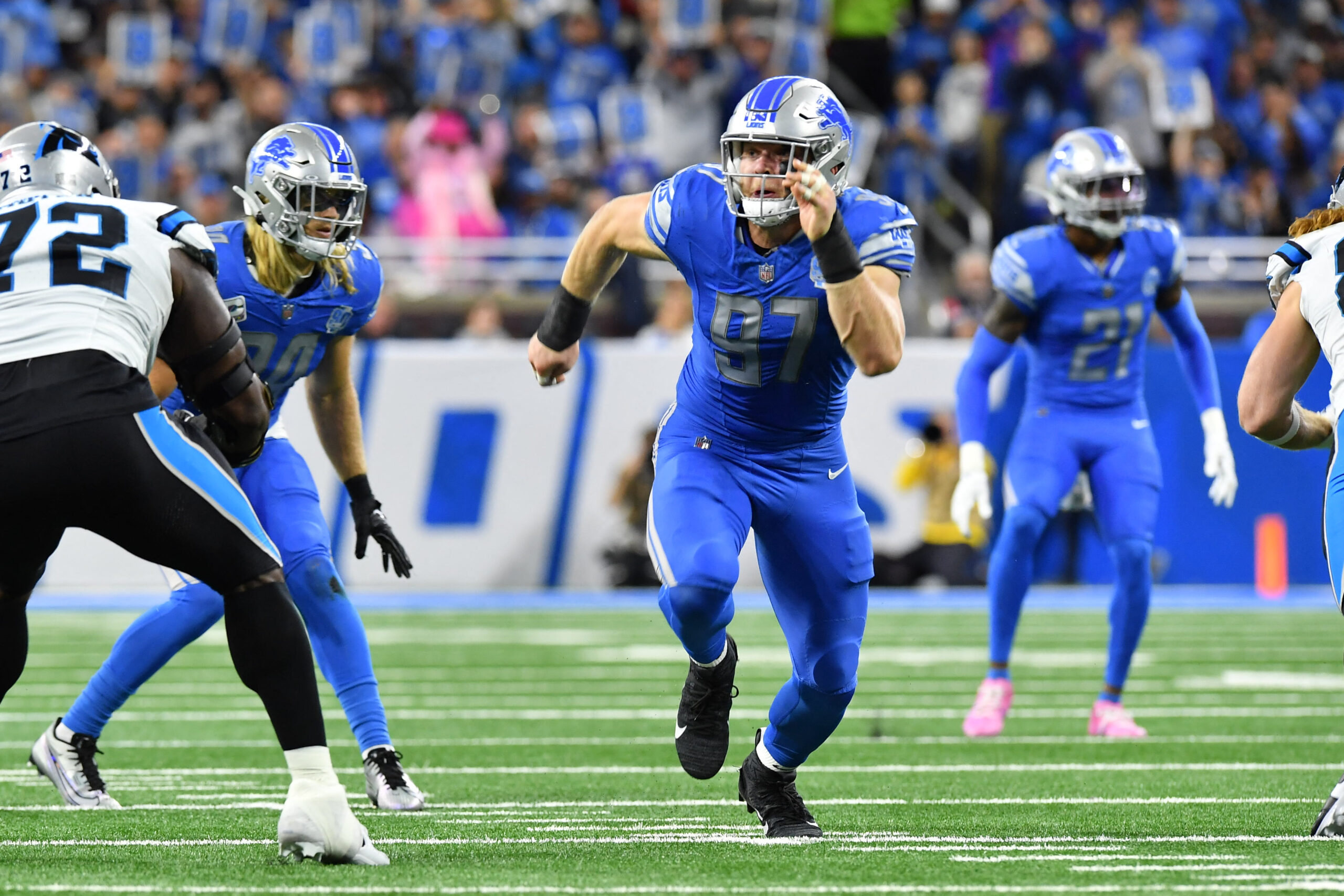 Aidan Hutchinson of the Detroit Lions. 