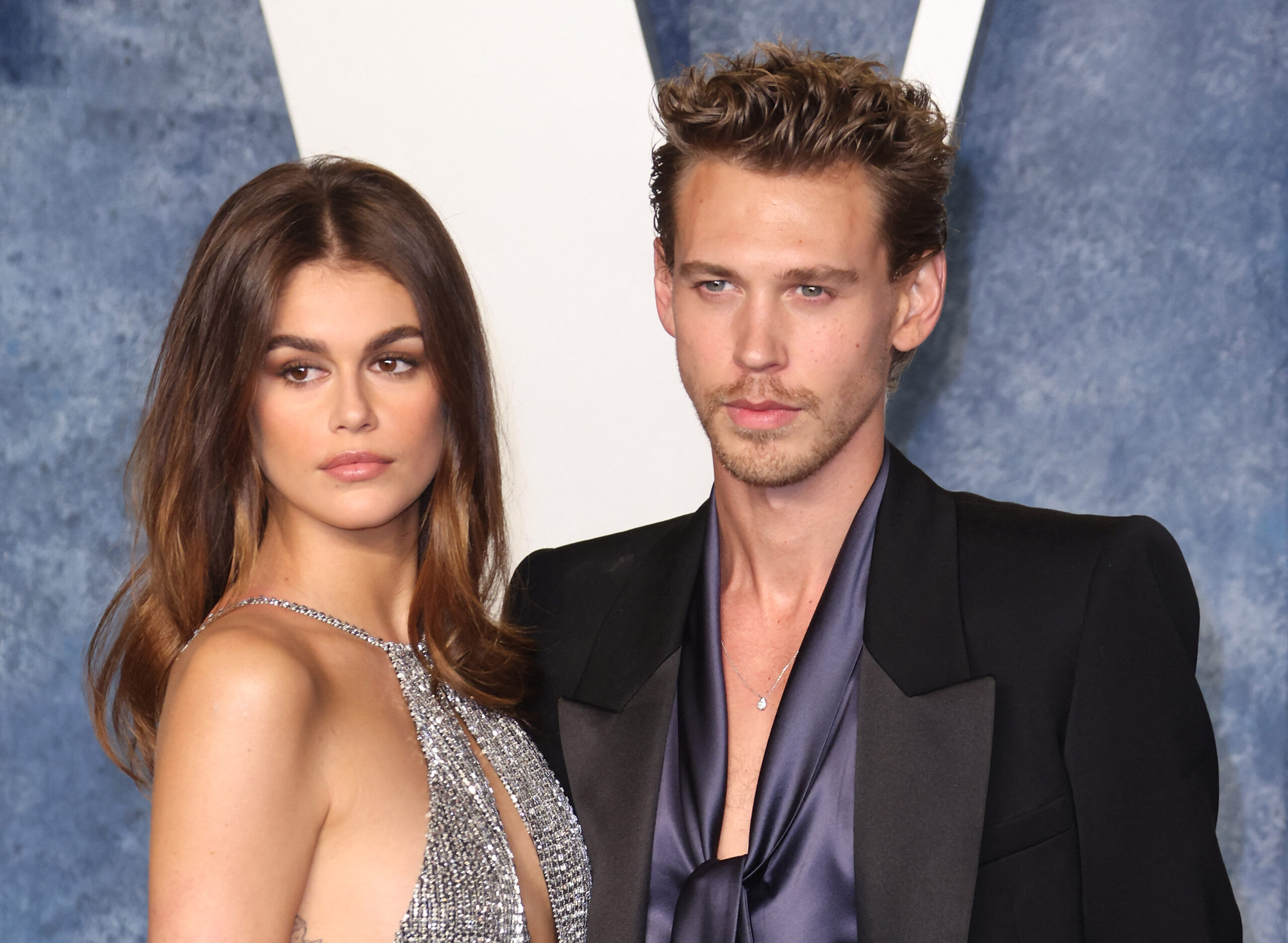 Kaia Gerber and Austin Butler at 2023 Vanity Fair Oscar Party