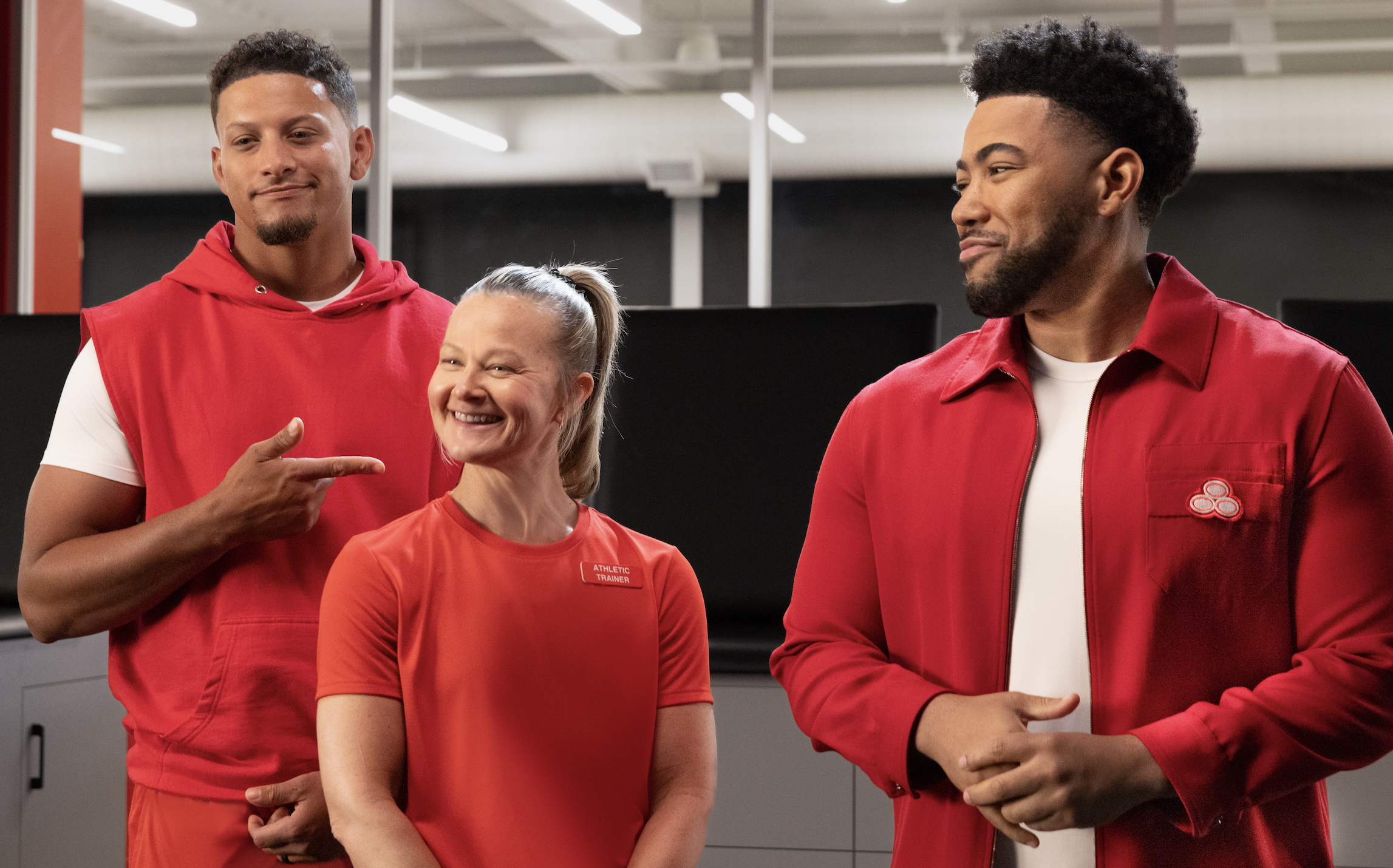 Patrick Mahomes, Jake, and Julie State Farm 