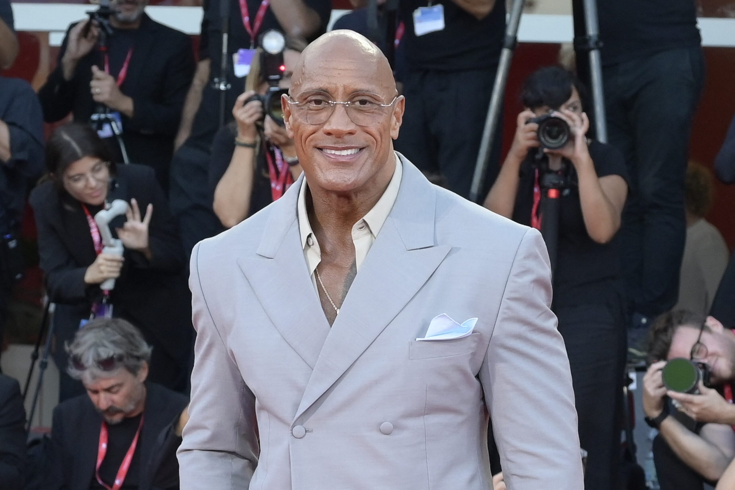 Dwayne Johnson at The Smashing Machine Red Carpet In Italy