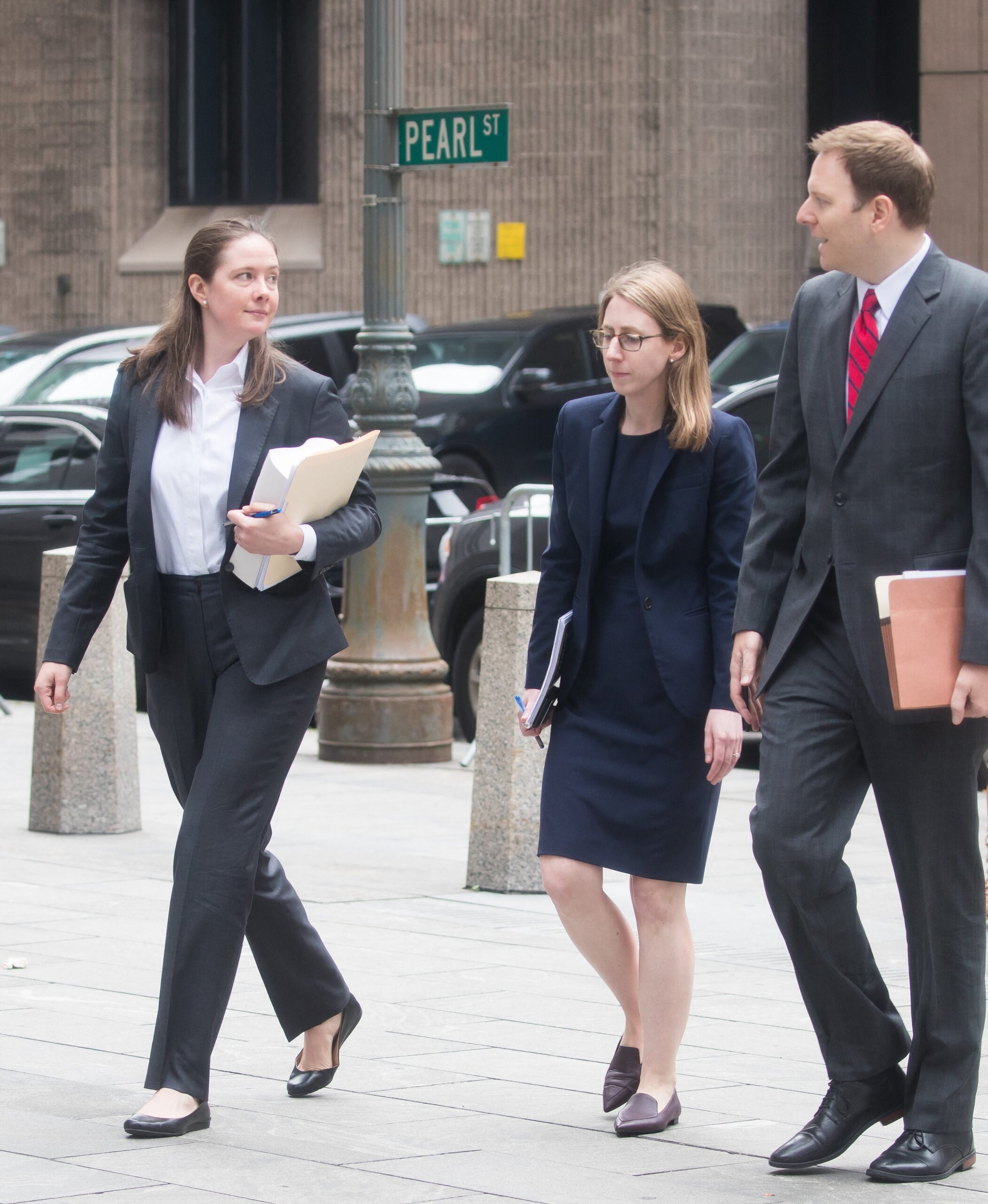 The prosecutor Maurene Comey enters The Manhattan Federal Court