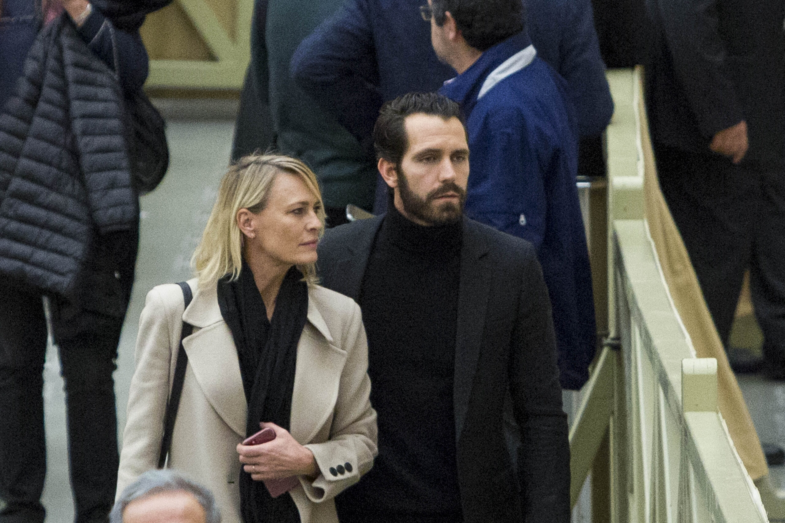 Robin Wright and Clement Giraudet at Vatican to meet Pope Francis
