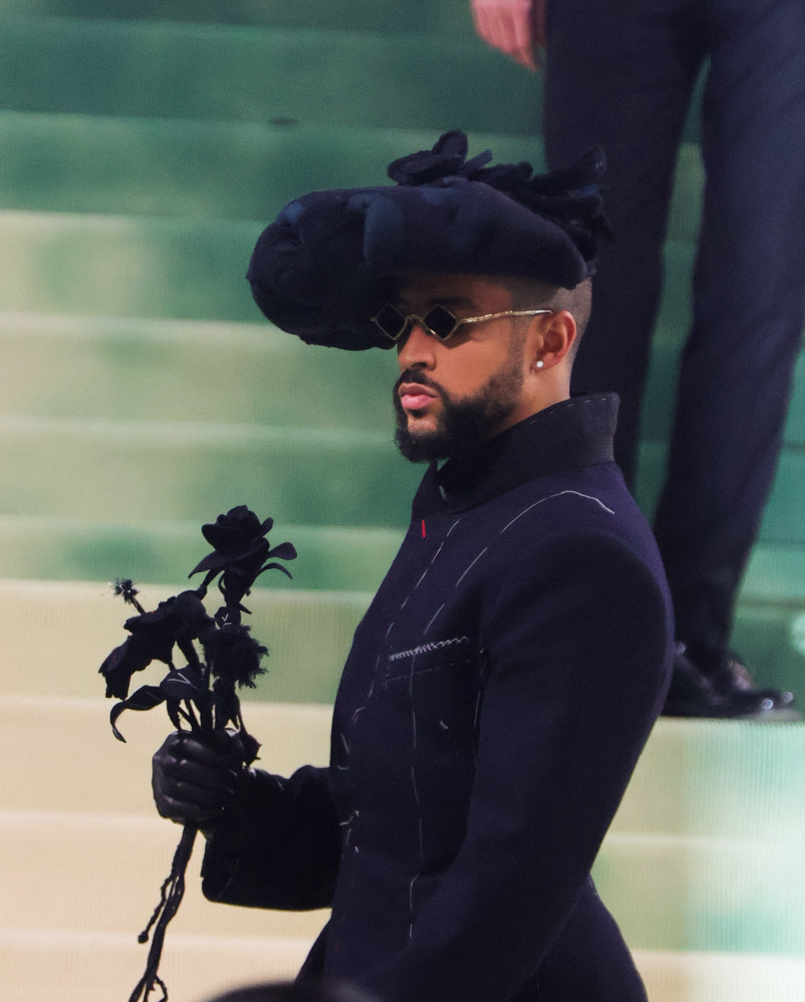 Bad Bunny seen attending the 2024 Met Gala this evening in New York City