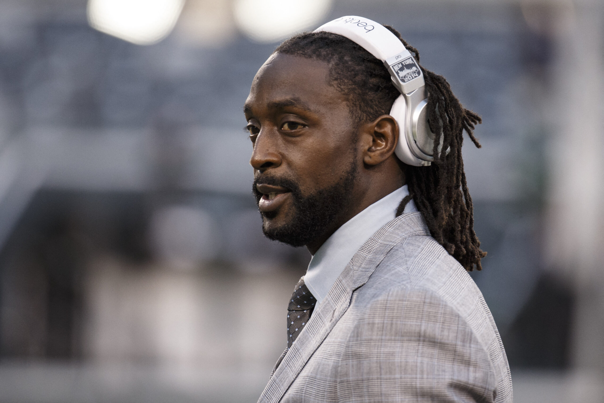Chicago Bears cornerback Charles Tillman (33) looks on during warm-ups prior to the NFL game between the Chicago Bears and the New York Jets at MetLife Stadium in East Rutherford, New Jersey.