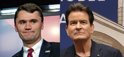 Charlie Kirk, Charlie Sheen photo collage
