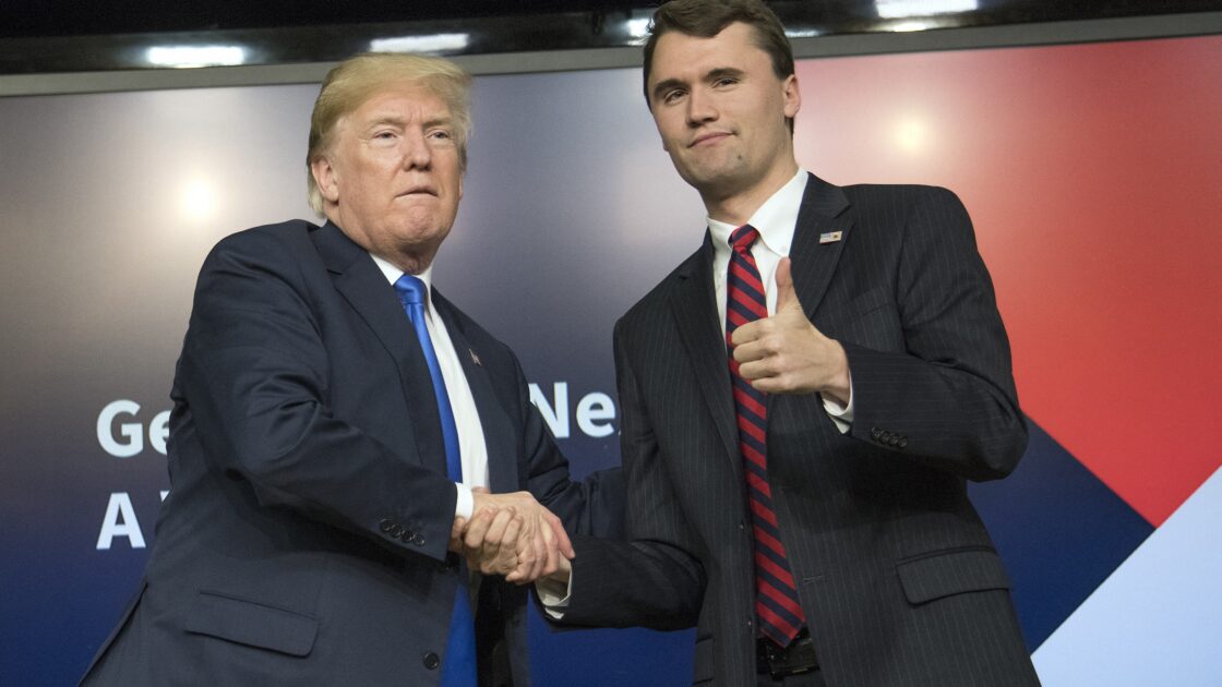 Photo of Donald Trump and Charlie Kirk.